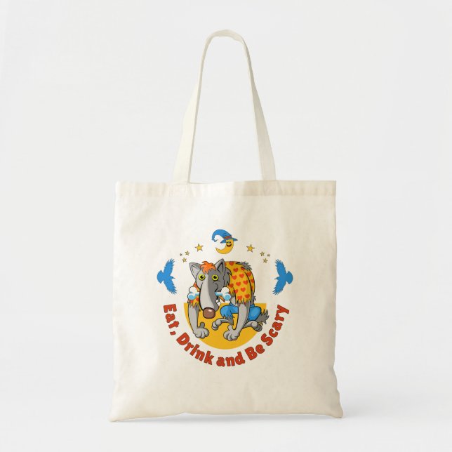 Bolsa Tote Lobisomem de Halloween (Frente)