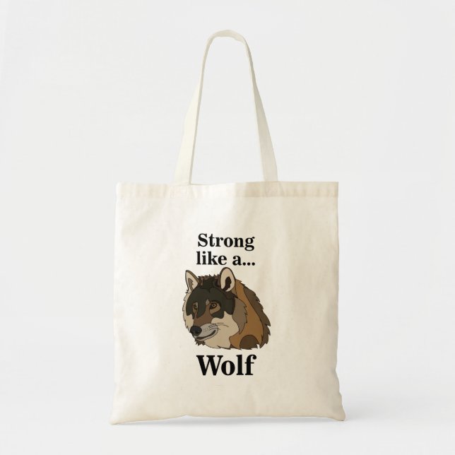 Bolsa Tote Lobo Cinzento (Frente)