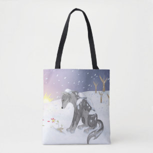 Bolsa Tote Lobo de inverno