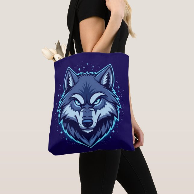 Bolsa Tote Lobo Feroz – Símbolo de Força e Liberdade (Close Up)