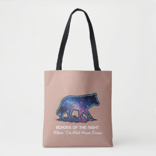 Bolsa Tote Lobo Galáxia Silhueta Solitária (Ecos da noite)