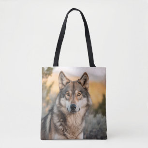 Bolsa Tote Lobo na natureza