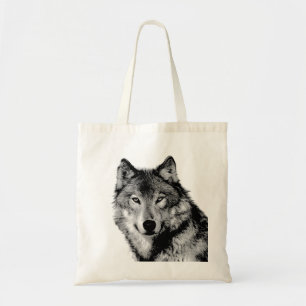 Bolsa Tote Lobo Negro e Branco