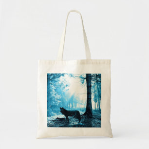 Bolsa Tote Lobo Negro Sozinho na Floresta