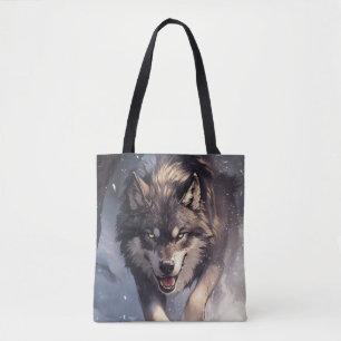 Bolsa Tote Lobo no inverno