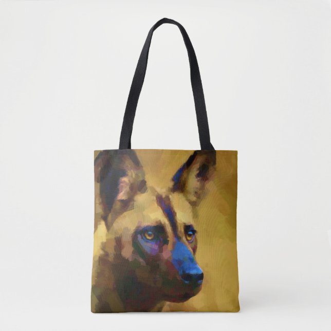 Bolsa Tote Lobo Pintado (Frente)