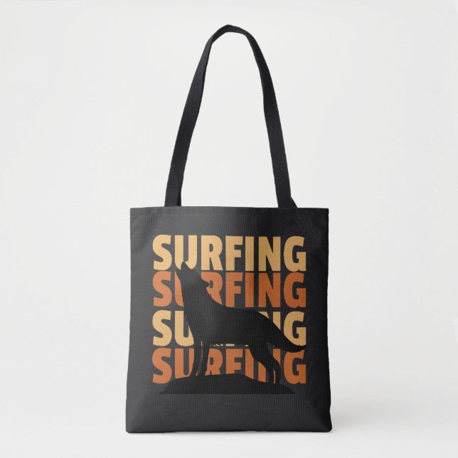 Bolsa Tote Lobo quer surfar surfar surfar (Frente)