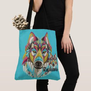 Bolsa Tote Lobo Tribal