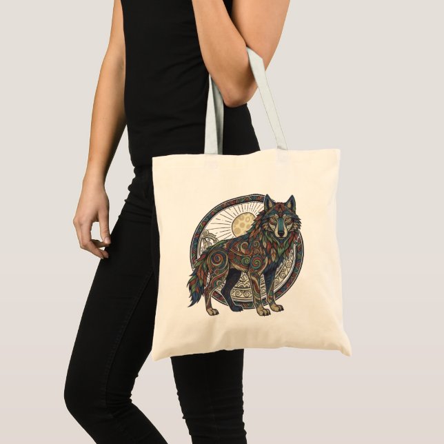 Bolsa Tote Lobo Tribal (Frente (produto))