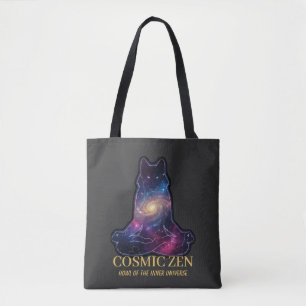 Bolsa Tote Lobo Zen Cósmico Animal Espiritual da Galáxia Me