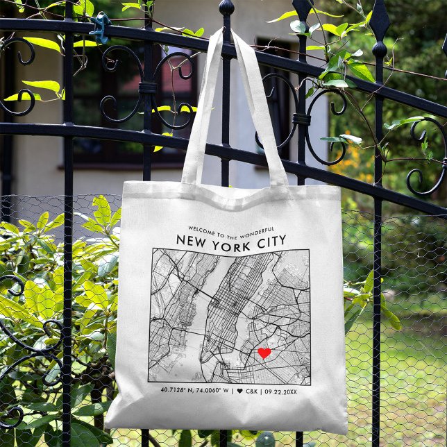 Bolsa Tote Localizador de Nova Iorque Love | Mapa de Boas-vin (The more complete visual of what your final tote bag would look like in real life.)