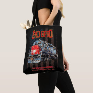Bolsa Tote Locomotiva a diesel EMD GP60 e bandeira americana