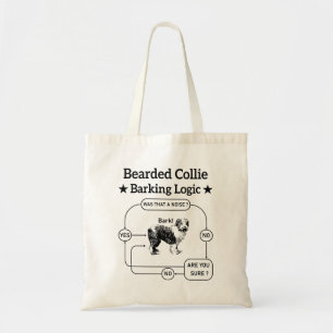 Bolsa Tote Lógica de Latido de Collie Barbudo Engraçado Cacho