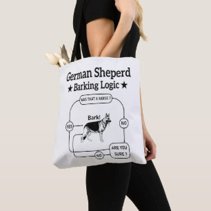 Bolsa Tote Lógica do Latido do Pastor Alemão Cachorro Engraça