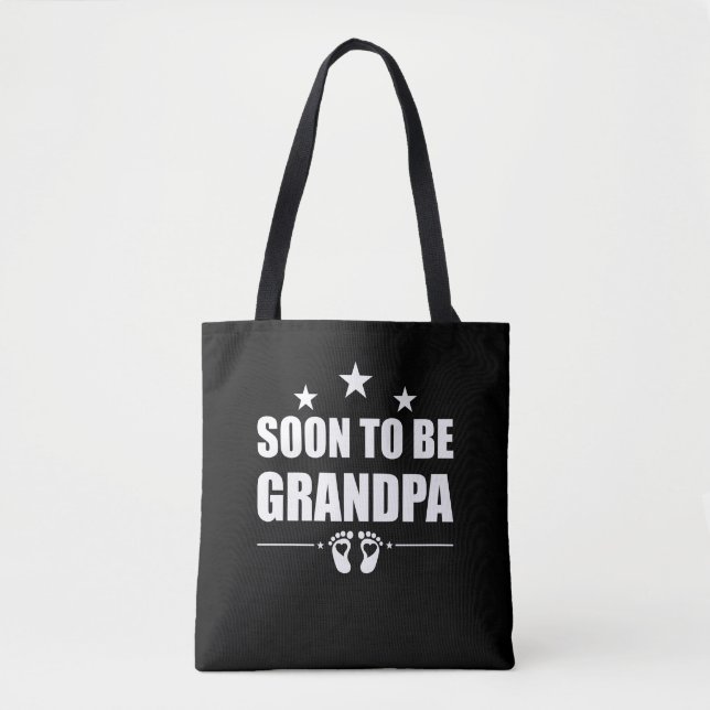 Bolsa Tote Logo Para Avô Futuro Anúncio de Gravidez (Frente)