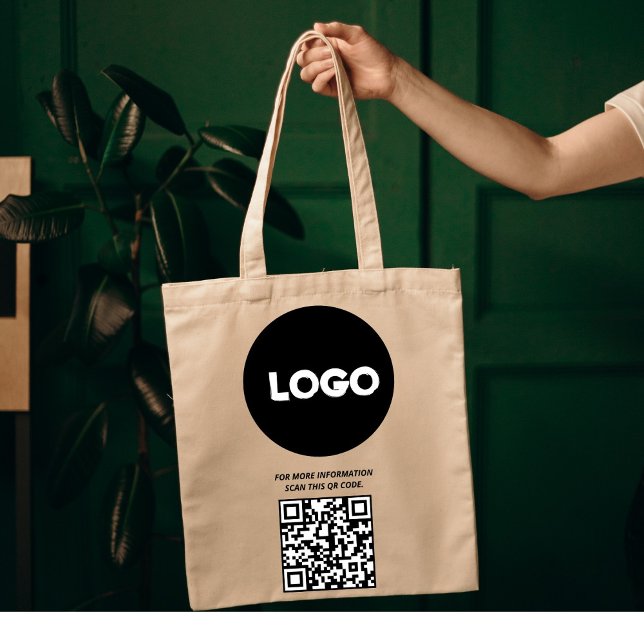Bolsa Tote Logotipo comercial e código QR | Empresa Profissio (Criador carregado)