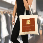 Bolsa Tote Logotipo comercial em laranja queimado<br><div class="desc">Um fundo cor de laranja,  poeirento e queimado. Personalize e adicione seu negócio,  logotipo da empresa,  nome e informações de contato. Traseira: sem design (menos dispendioso) É possível copiar o design frontal para trás.</div>