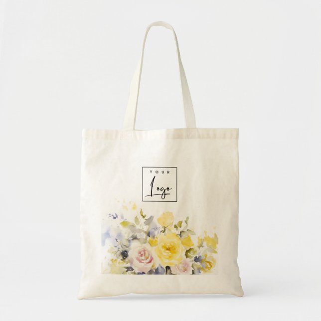 Bolsa Tote Logotipo comercial Rosa Colorido Modern Boho (Frente)
