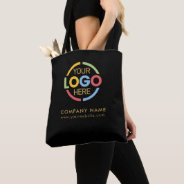 Bolsa Tote Logotipo da empresa comercial Dourada na moda Blac