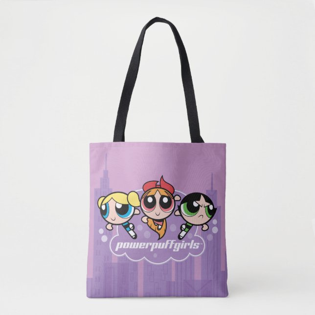 Bolsa Tote Logotipo da equipe de garotas Powerpuff (Frente)