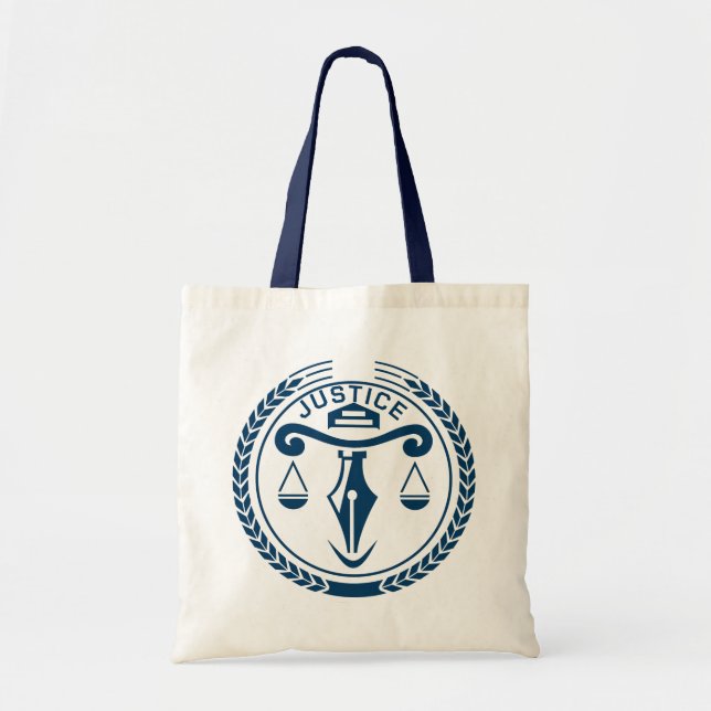 Bolsa Tote Logótipo da Justiça em azul (Frente)