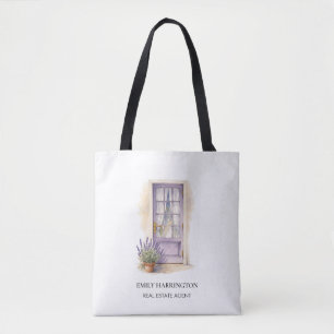 Bolsa Tote Logotipo de Aquarela Porta Lavanda Corretor de Imó