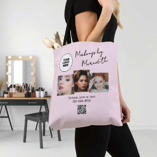 Bolsa Tote Logotipo de Código QR de Rosto Corado em Letra Man