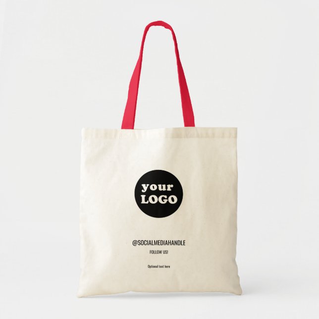 Bolsa Tote Logotipo de empresa personalizado branco mínimo (Frente)