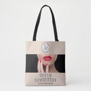 Bolsa Tote Logotipo de Estúdio de Salão de Unhas para Mídia S