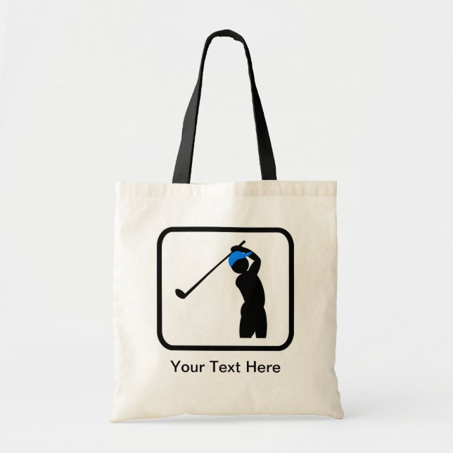 Bolsa Tote Logotipo de Golfer Personalizável (Frente)