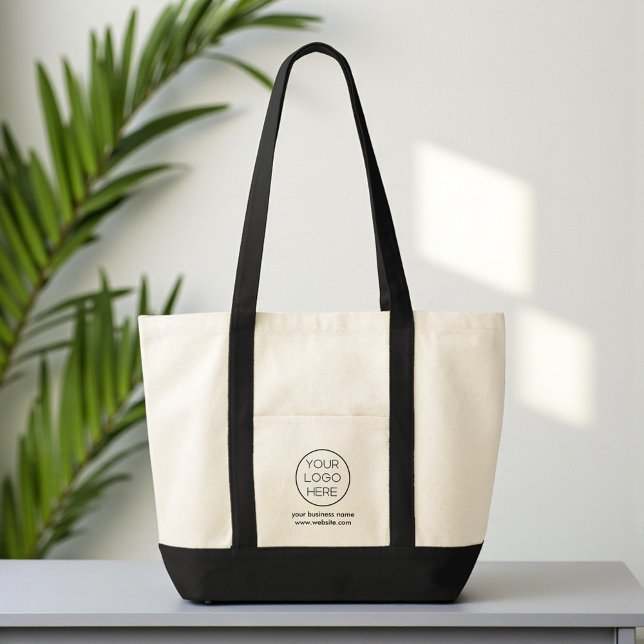 Bolsa Tote Logotipo de negócios minimalista elegante (Criador carregado)