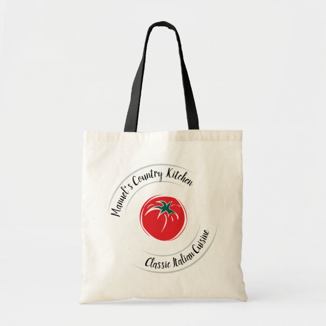 Bolsa Tote Logotipo de restaurante Red Tomato Personalizado (Frente)