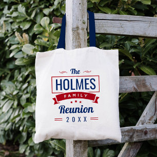 Bolsa Tote Logotipo de Reunião da Família Retroativa