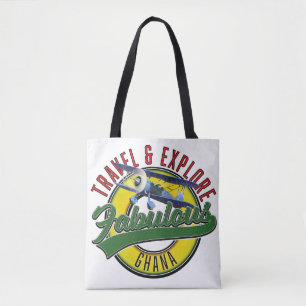 Bolsa Tote Logotipo de Viagem explore Gana fabuloso