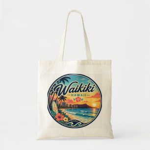 Bolsa Tote Logotipo de Viagem Retro Waikīkī Hawaii