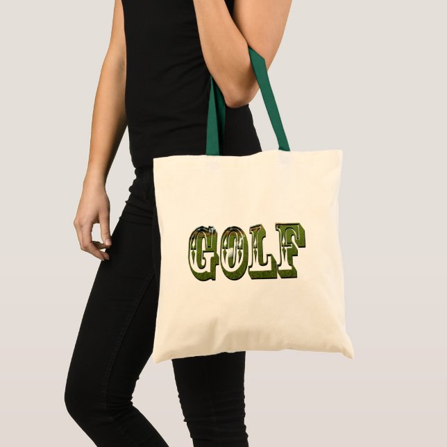 Bolsa Tote Logótipo dimensional de golfe verde, (Frente (produto))