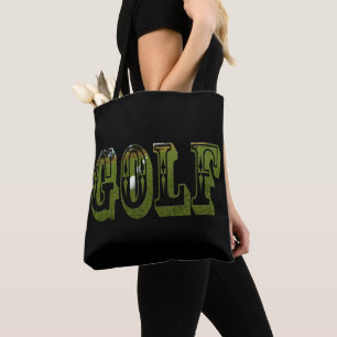 Bolsa Tote Logotipo Dimensional do Golfe Verde,