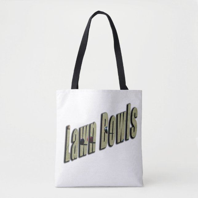 Bolsa Tote Logotipo Dimensionável do Bowl Lawn, (Frente)