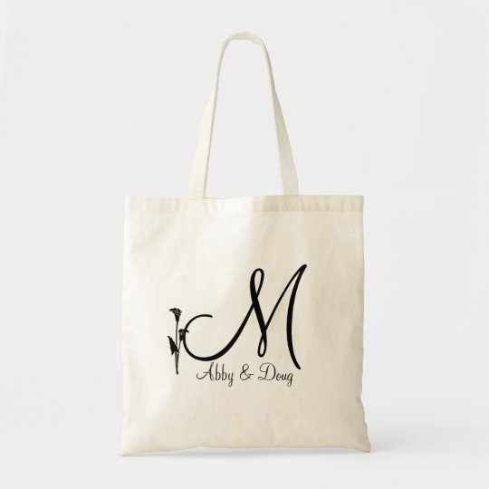 Bolsa Tote Logotipo Do Lirio De Calla De Diy Com Monograma Zazzle Com Br