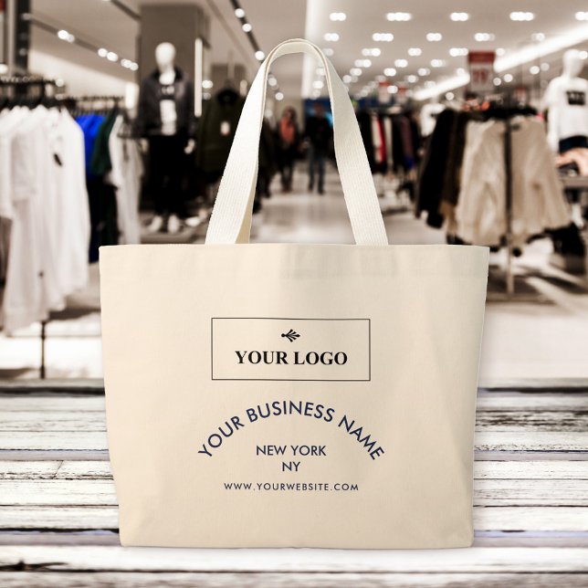 Bolsa Tote Logotipo do Marinho Chic Nome comercial Promociona (Criador carregado)