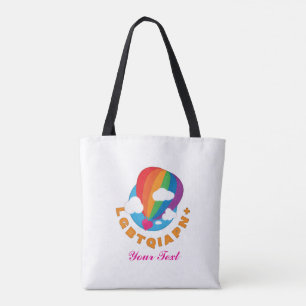 Bolsa Tote "Logotipo do Rainbow Hot Air Balloon LGBTQIA+ Prio