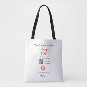 Bolsa Tote logotipo do site de revisão do Google scanear códi