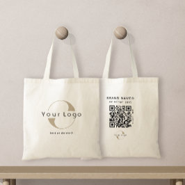 Bolsa Tote Logotipo e código QR lado 2 na empresa limpa