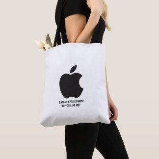 BOLSA TOTE LOGOTIPO E TEXTO DO APPLE IPHONE