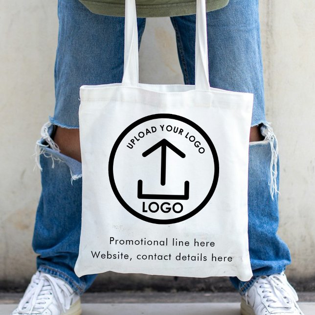 Bolsa Tote Logotipo e texto profissionais modernos simples (Simple Modern Professional Business Logo & Text Tote Bag)