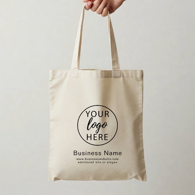 Bolsa Tote Logotipo Empresarial Moderno Minimalista Personali (Modern Business Logo Minimalist Custom Tote Bag)