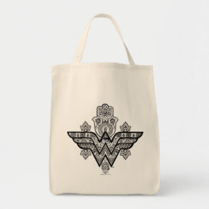 Bolsa Tote Logotipo Espiritual Paisley Hamsa da Mulher Maravi