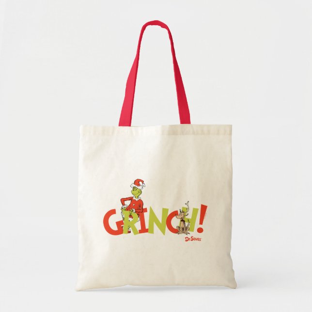 Bolsa Tote Logotipo Gráfico do Personagem Grinch! (Frente)