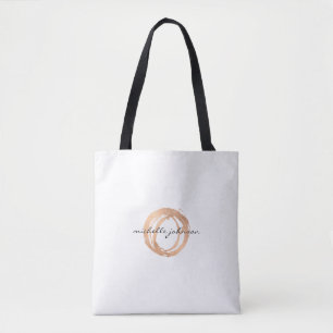 Bolsa Tote Logotipo pintado do desenhista do círculo do fals