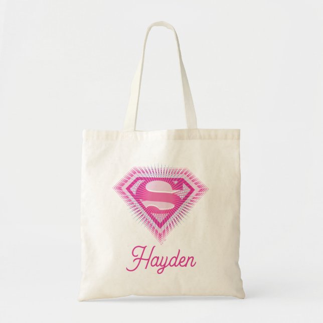 Bolsa Tote Logotipo Rosa da Supergirl (Frente)